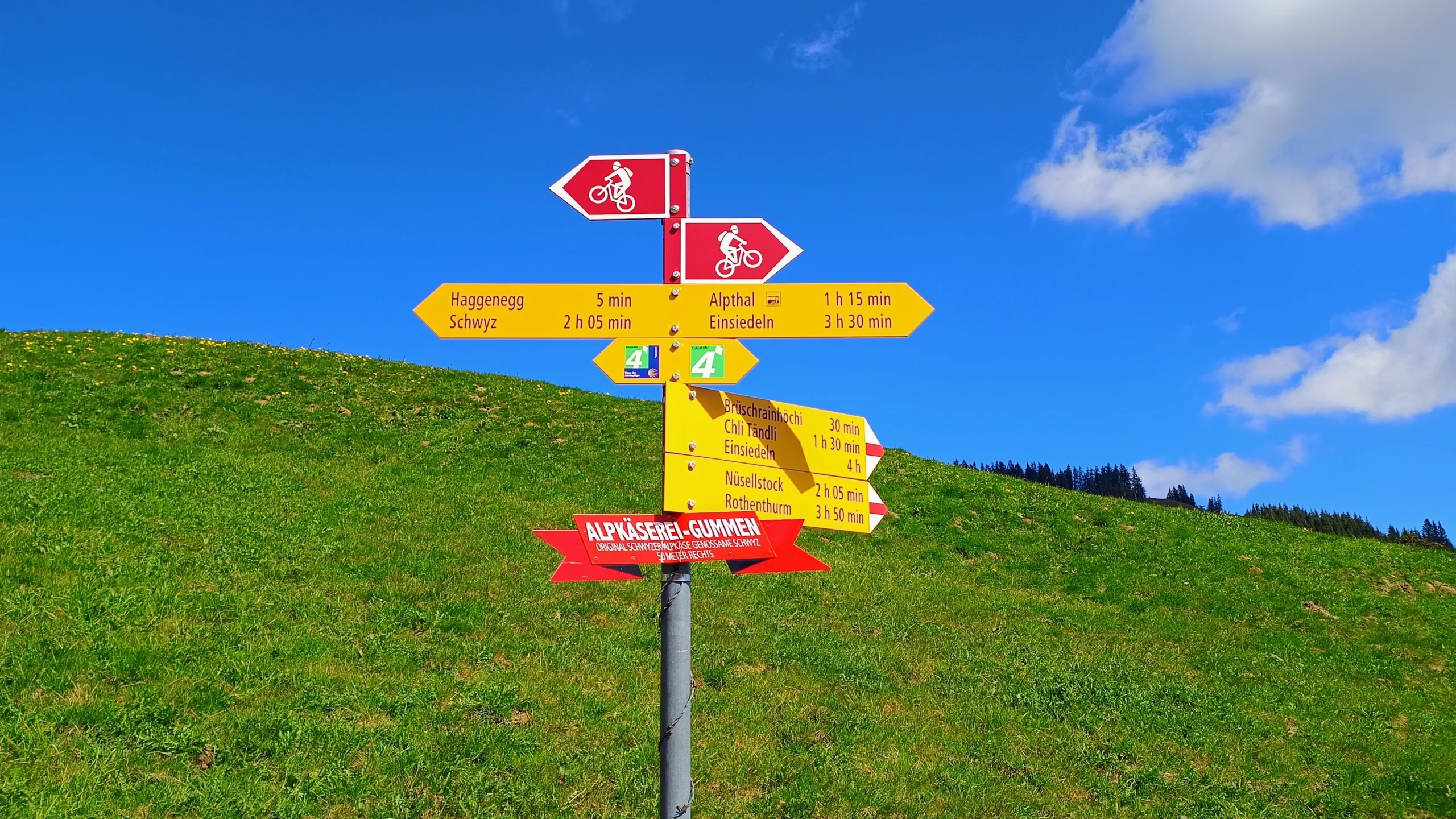 Wegweiser auf der Haggenegg